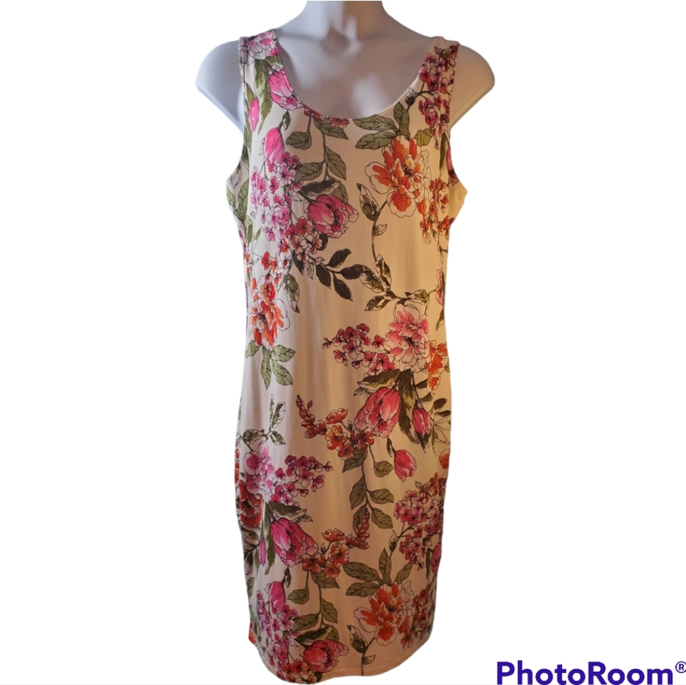 Tank style dress by LOVE J size 3x Gorgeous Pink Flowers